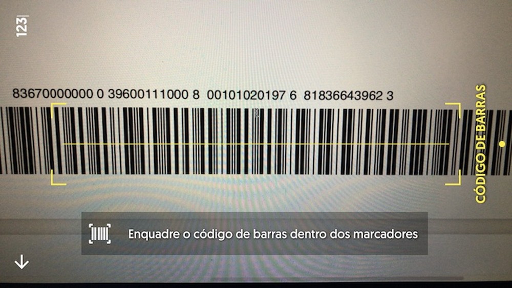 Descrição: Prefira sempre ler o código de barras a digitar manualmente — Foto: Reprodução/Helito Beggiora
